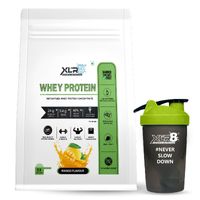 XLR8 Sports Nutrition Whey Protein With 24g Protein, 5.4g BCAA - With Shaker - Mango