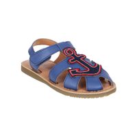 Aria Nica Blue Anchor Detailed Leather Sandals