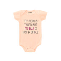 KNITROOT Peach My Bua Is Hot And Single Printed Onesie