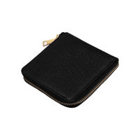 KLEIO PU Leather Multipurpose Zip Black Wallet (HO5003KL-BL)