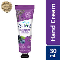 St. Ives Revitalizing Blueberry Hand Cream, 100% Natural Moisturizers, Imported