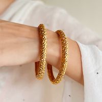 Azai Jewellery by Nykaa Fashion Minimal Gold Tone Bangles ( Set of 2)