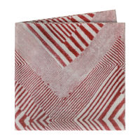Closet Code Linear Grey And Red Pocket Square