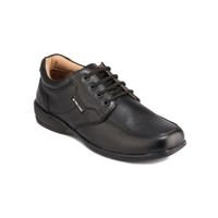 Red Chief Black Leather Derby Shoes