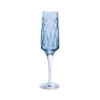 Royal Brierley Harris Ink Blue Flute Glass
