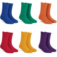 Dynamocks Men & Women Crew Length Socks, Pack Of 6 Pairs - Multi-Color (Free Size)