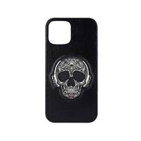 TREEMODA Black Skull Man Leather Case For Apple Iphone