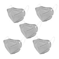 OOMPH Pack Of 5 Kn95/n95 Anti-pollution Reusable 5 Layer Mask- Grey
