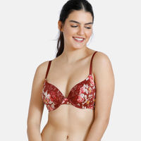 Zivame Lady Isabella Push Up Wired Medium Coverage Bra-Red Floral