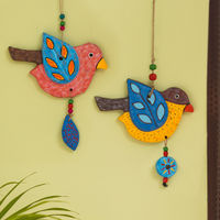 Chirping Songbird" Handmade & Hand-Painted Garden Decorative Wall Hanging 