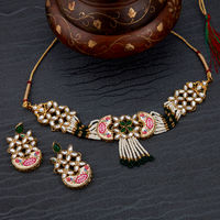 Sukkhi Amazing Pearl Gold Plated Kundan Meenakari Choker Necklace Set for Women (NS100425)