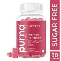Purna Gummies Hair Biotin Cranberry Sugar Free Gummies With Vitamin B12 For Hair & Nail, 30 Day Pack