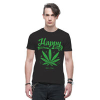 THREADCURRY Happy Weed Creative Graphic Printed T-shirt For Men