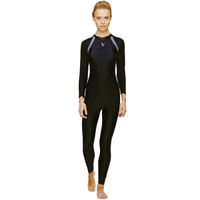 Veloz Poly Spandex Women's Swimming Costume With Ykk Zip And Chest Padding - Black