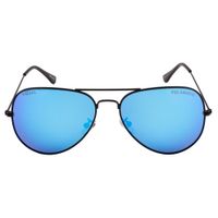 Equal Lcy Blue Revo Color Sunglasses Aviator Shape Full Rim Black Frame