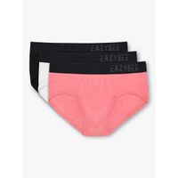 Eazybee Sustainable Eco-super Soft Tencel Briefs Pack Of 3 - Black , White , Salmon Rose