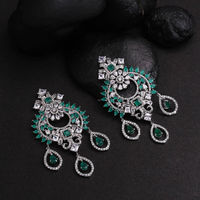 Voylla House of Royals Heavily Embellished Drop Earrings