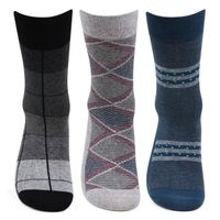 Bonjour Men's Formal Full Length Business/office Socks-pack Of 3 - Multi-Color (Free Size)