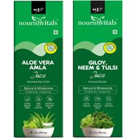 Nourish Vitals Healthcare Juices Combo - Aloe Vera Amla Juice + Giloy Neem & Tulsi Juice