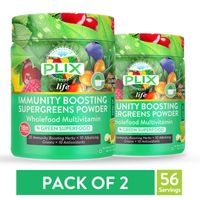 Plix Life Immunity Boosting Supergreens Powder - Pack of 2