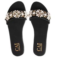 THE CAI STORE Black Embellished Flats