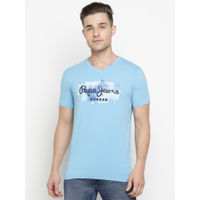 Pepe Jeans Sky Blue Printed T-Shirt (S)