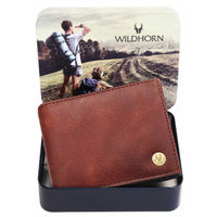 WILDHORN RFID Protected Genuine High Quality Leather Brown Wallet for Men