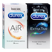 Durex Air Ultra Thin Condoms & Extra Time Condoms for Long Lasting Sex