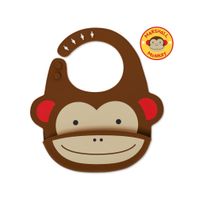 Skip Hop Bibs Zoo Fold & Go Silicone Bib\n Monkey 6M to 36M