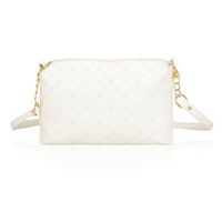 KLEIO Women'S Quilted Pu Leather Crossbody Bag Girls Purse Shoulder Handbag With Chain Strap (White)