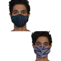 Anekaant Pack Of 2 Multicolor 3-Ply Reusable Woven Viscose Fabric Fashion Mask