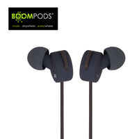 Boompods Retrobuds Wired In-Ear 3.5 Jack Headphones With Remote Control (Grey)