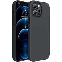 VAKU Liquid Silicon Velvet Touch Proective Case For Iphone 12 Pro Max (6.7) - Black