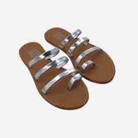 Post Card Petals - Silver Flats Sandals