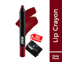 Nykaa Matte-illicious Lip Crayon Lipstick with Free Sharpener - Perfect Plum-02