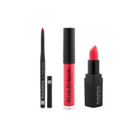Star Struck Wild Cherry 3 Piece Lip Kit(Intense Matte Lip Color,Liquid Lip Color, Longwear Lip Liner)