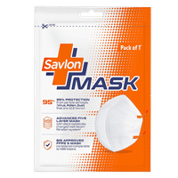 Savlon Mask - BIS Certified FFP2 S Mask, Ear-loop Model with Head-Band Converter Strip, Singles Pack