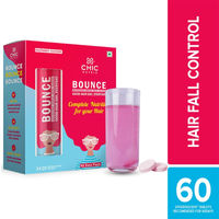 Chicnutrix Bounce - HRC, Biotin, Selenium - Good Hair Day, Everyday - Raspberry - Pack of 3