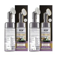 WOW Skin Science Charcoal Foaming Face Wash With Built-in Face Brush Extra 50%(buy 1 Get 1 Free)