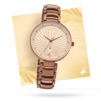 Fastrack 6216QM01 Beige Dial Analog Watch For Women