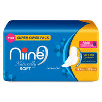 Niine Naturally Soft Extra Long 275mm Sanitary Napkins Super Saver Pack - 18 Pads