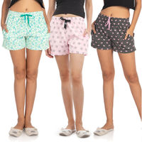 Nite Flite Women's Cotton Shorts Pack of 3 - Multi-Color