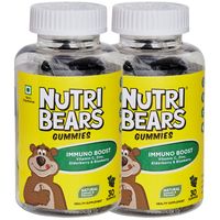Nutribears Immuno Boost For Kids & Adults With Natural Elderberry & Blueberry, Pack Of 2