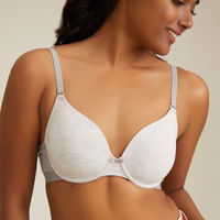 Nykd by Nykaa Breathe Cotton Padded Wired T-Shirt Bra 3/4th Coverage - Grey NYB001