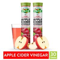 Plix Life Apple Cider Vinegar Effervescent Tablets - Apple Flavour - Pack of 2