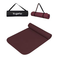 Yogarise Non Slip Yoga Mat With Shoulder Strap And Carrying Bag (Wine, 6mm)