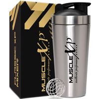 MuscleXP Gym Shaker Classic Xp Mixer Complete Stainless Steel Shaker, 100% Leakproof(Black)