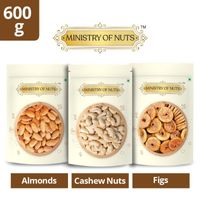 Ministry of Nuts Premium Dry Fruits - Pack Of 3 - Almonds, Cashew Nuts & Figs