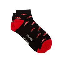 Mint & Oak Zip Zip Zoom Ankle Length Socks for Men - Black (Free Size)