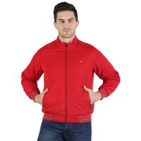 Monte Carlo Men Red Polyester Solid Jacket